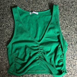 Zara rusched V-neck tank
Size: M
Color: green